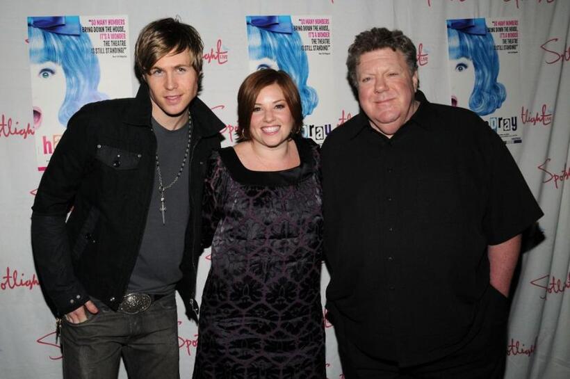 Ashley Parker Angel, Shannon Durig and George Wendt at the celebration of Shannon Durig's 1,000th performance in "Hairspray."