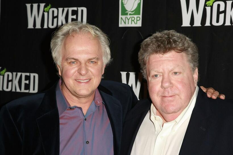 PJ Benjamin and George Wendt at the 5th anniversary of "Wicked" on Broadway benefit performance.