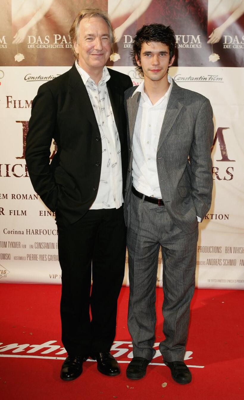 Alan Rickman and Ben Whishaw at the world premiere of "Das Parfum."