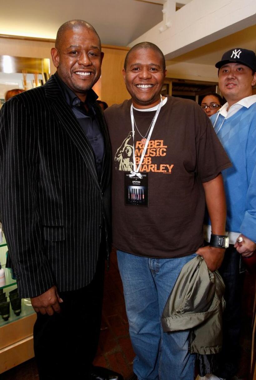 Forest Whitaker and Damon Whitaker at the Kissable Couture Lip Gloss launch.