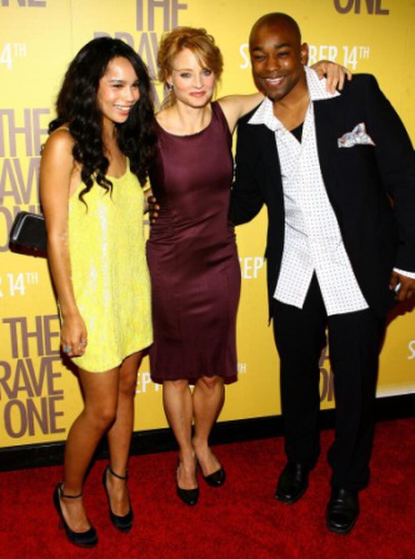 Zoe Kravitz, Jodie Foster and Dennis White at the premiere of "The Brave One."