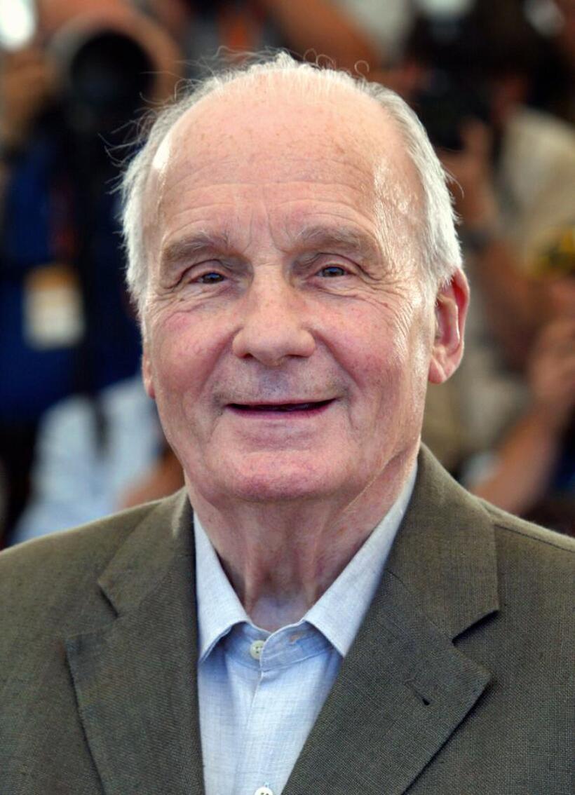 Michel Bouquet at the terrace of Palais des festivals, attend the screening of "Les Cotelettes" during the 56th Cannes film festival.