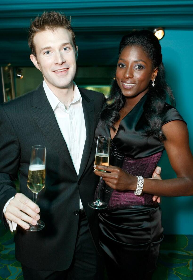 Jacob Fischell and Rutina Wesley at the HBO Emmy Party.