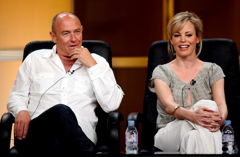 Corbin Bernsen and Chandra West at the 2008 Summer Television Critics Association Press Tour.