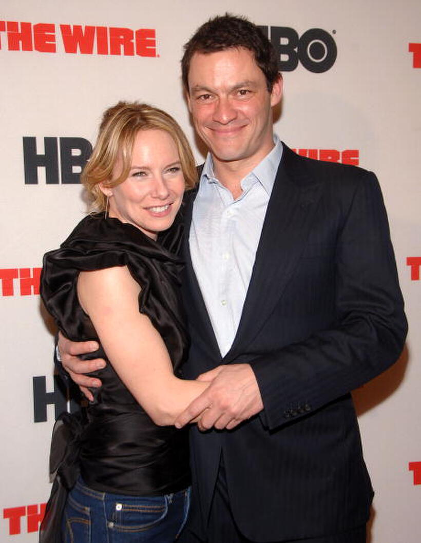 Dominic West and Amy Ryan at the HBO premiere of "The Wire".