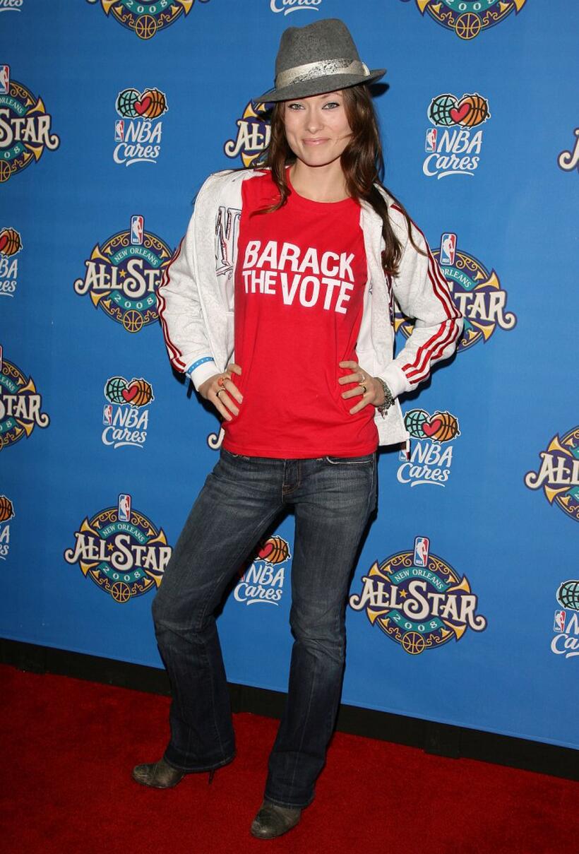 Olivia Wilde at the 57th NBA All-Star Game, part of 2008 NBA All-Star Weekend.
