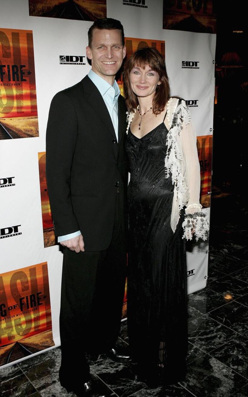 Jarrod Emick and Lari White at the after party of the opening night of "Ring of Fire."