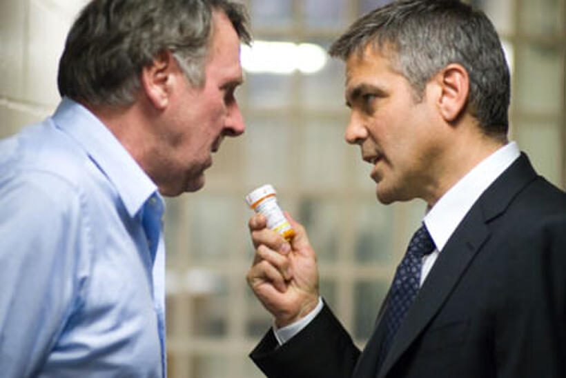Tom Wilkinson and George Clooney in "Michael Clayton."