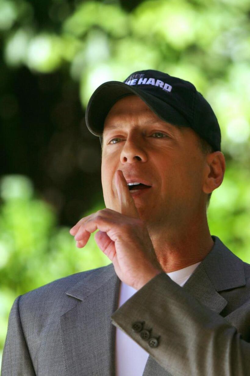 Bruce Willis at Rome photocall of "Live Free or Die Hard".
