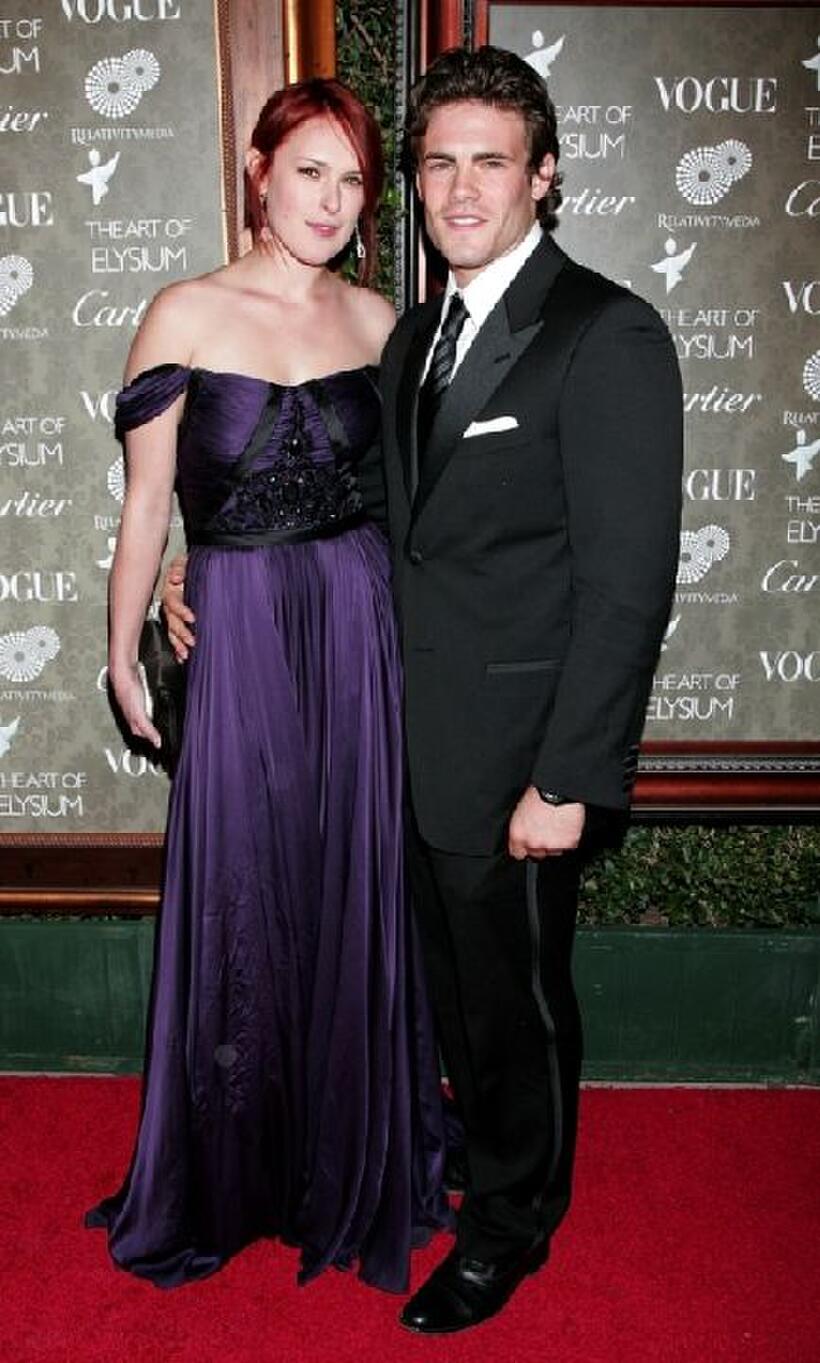 Rumer Willis and Guest at the Art of Elysium's 2nd Annual black tie gala.