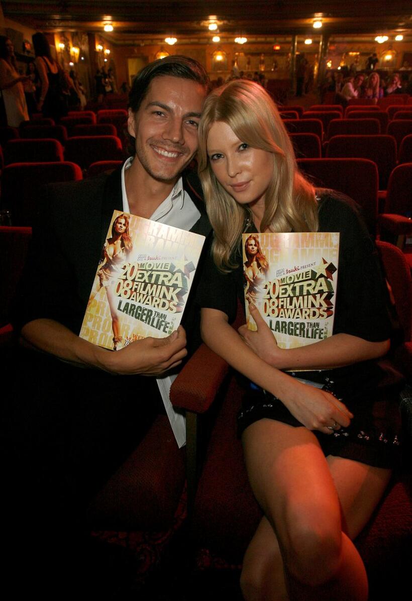 Emma Booth and Guest at the 2008 Movie Extra FilmInk Awards.
