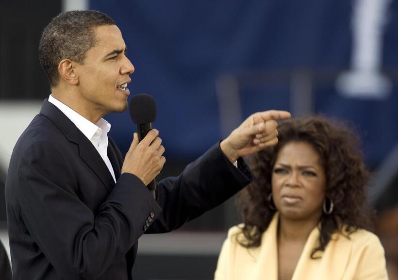 Oprah Winfrey at the Campaign Trail for Barack Obama.