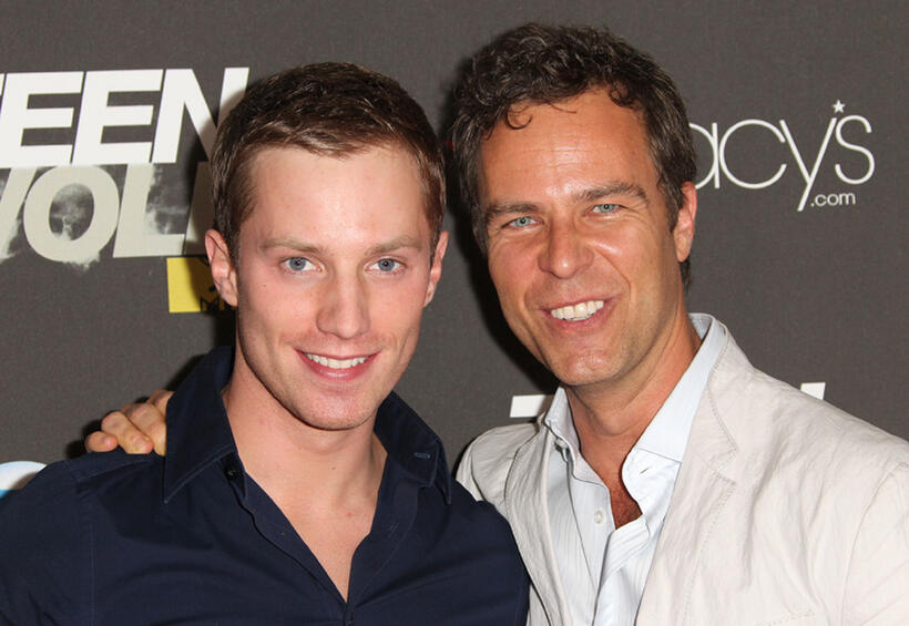 Jonathan Keltz and J.R. Bourne at the California premiere of "Teen Wolf."