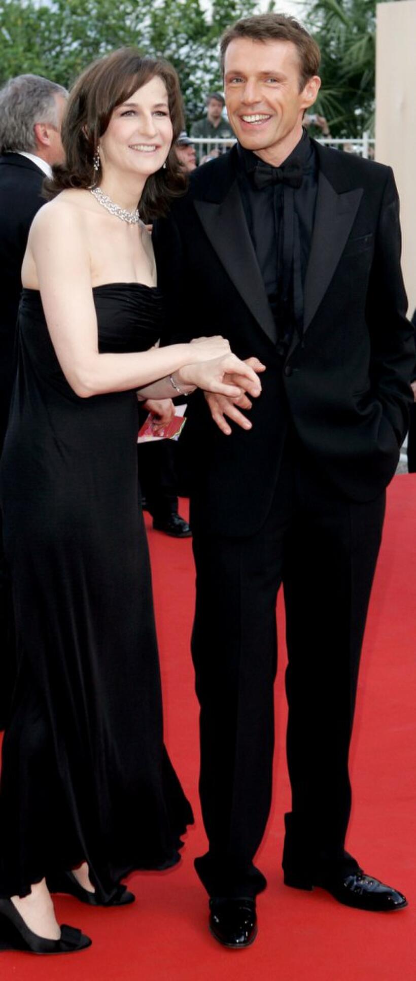 Lambert Wilson and Valerie Lemercier at the closing ceremony and premiere of "Chromophobia" during the 58th International Cannes Film Festival.