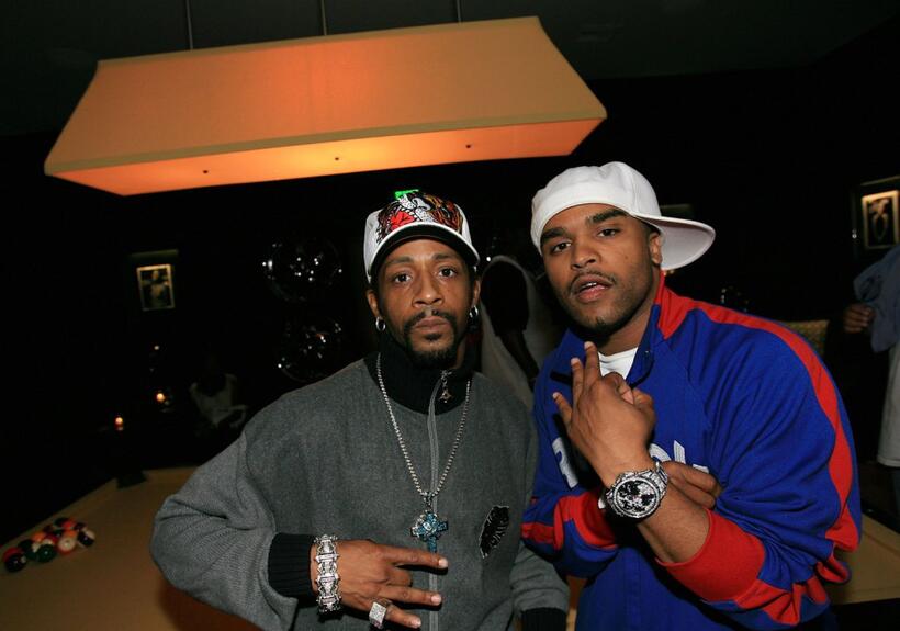 Katt Williams and Ricky Romance at the Chris "Ludacris' Bridges Release Therapy" listening party.