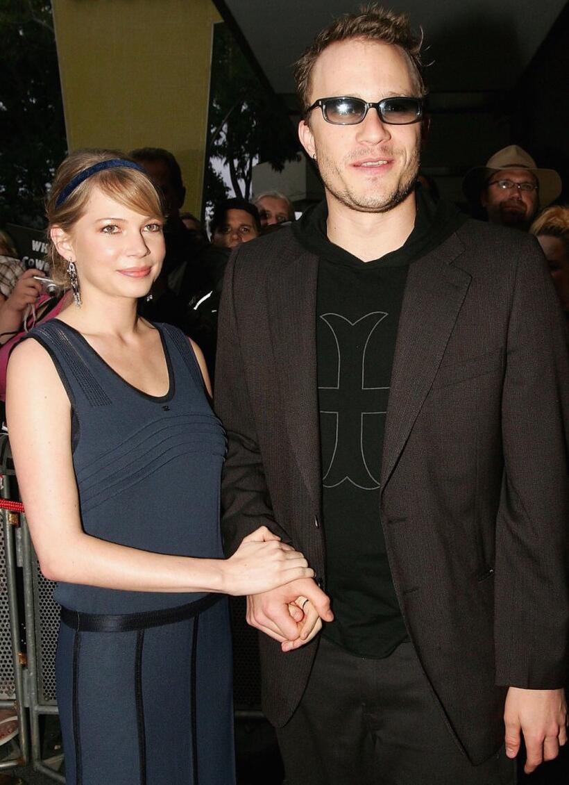 Michelle Williams and Heath Ledger at the red carpet premiere of "Brokeback Mountain."