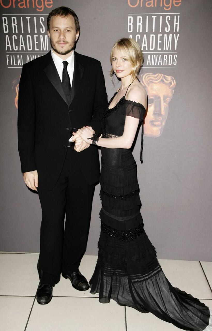 Heath Ledger and Michelle Williams at the Orange British Academy Film Awards (BAFTAs).
