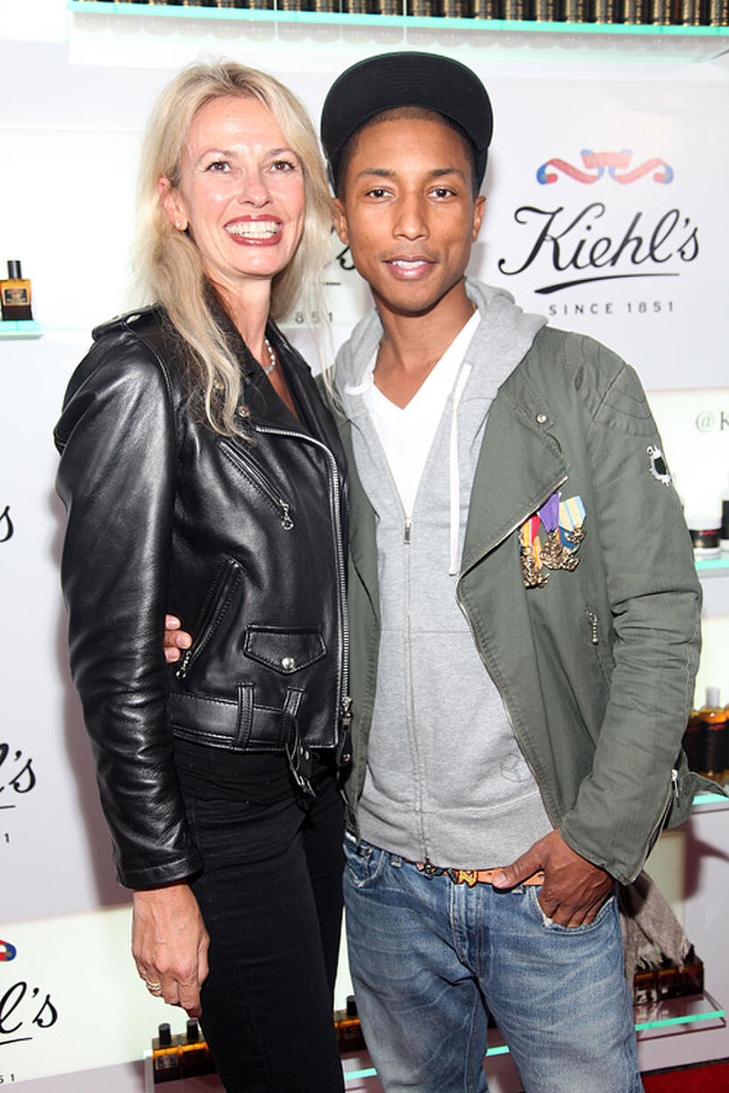 Cheryl Vitali and Pharrell Williams at the Kiehl's 160th anniversary celebration at Kiehl's Flagship Store in New York.