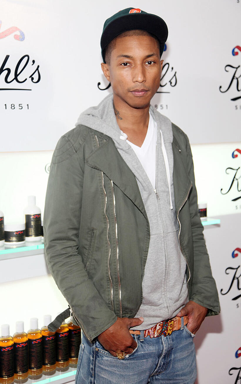 Pharrell Williams at the Kiehl's 160th anniversary celebration at Kiehl's Flagship Store in New York.