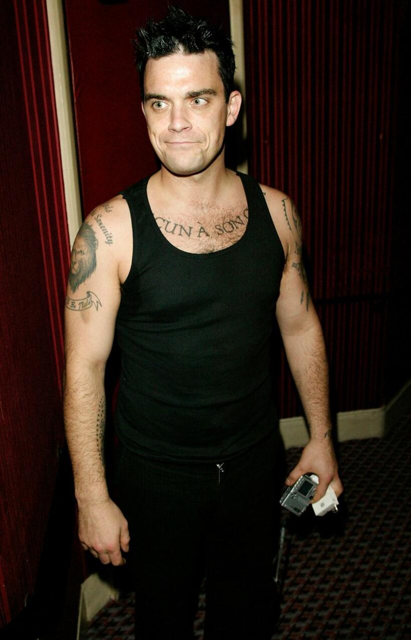 Robbie Williams at the party of the 30th Anniversary performance of "The Rocky Horror Picture Show."