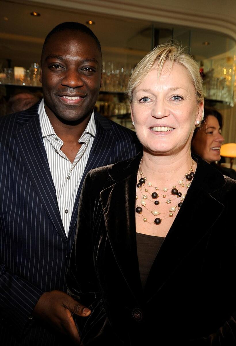 Adewale Akinnuoye-Agbaje and Claire Chapman at the UK Film Council US Post Oscars Brunch.