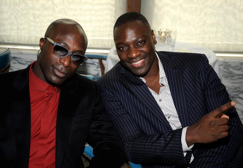 Ozwald Boateng and Adewale Akinnuoye-Agbaje at the UK Film Council US Post Oscars Brunch.
