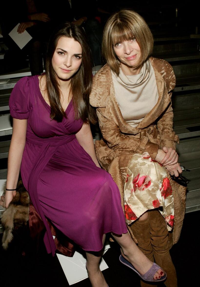Bee Shafer and Anna Wintour at the Marc Jacobs Fall 2005 show during the Olympus Fashion week.