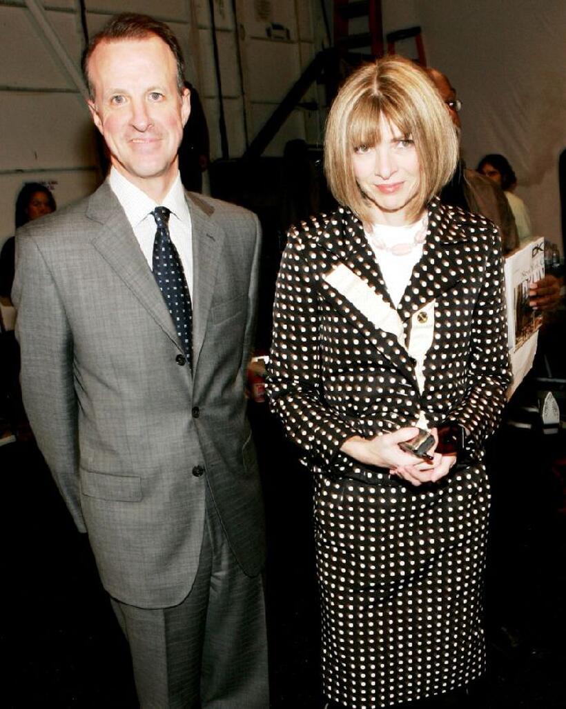 Tom Wallace and Anna Wintour at the Michael Kors Fall 2005 fashion show during the Olympus Fashion week.