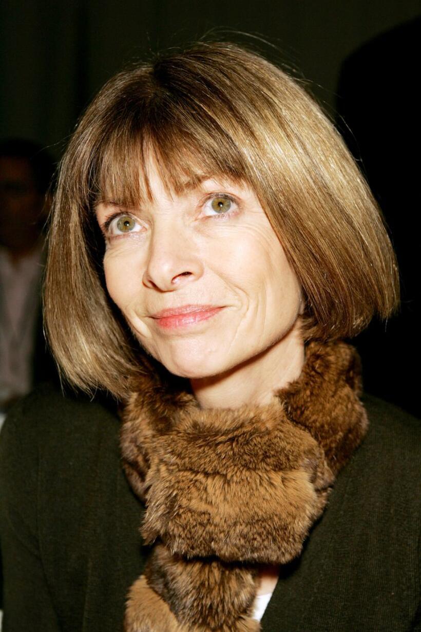 Anna Wintour at the Carlos Rosario Fall 2005 show during the Mercedes-Benz Fashion week.