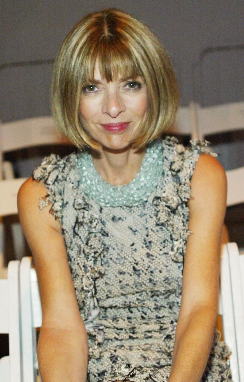 Anna Wintour at the J Mendel Spring 2005 fashion show during the Olympus Fashion week Spring 2005.
