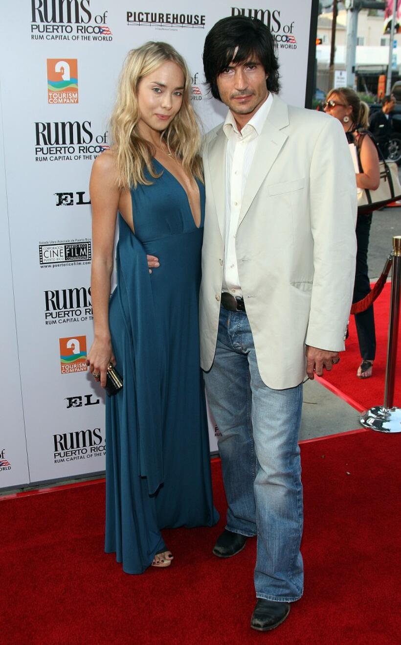 Billy Wirth and his guest at the premiere of "El Cantante."