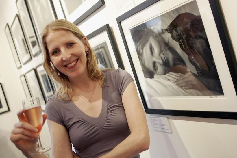 Fenella Woolgar at the private view for Off Stage: The RADA Centenary Portraits.