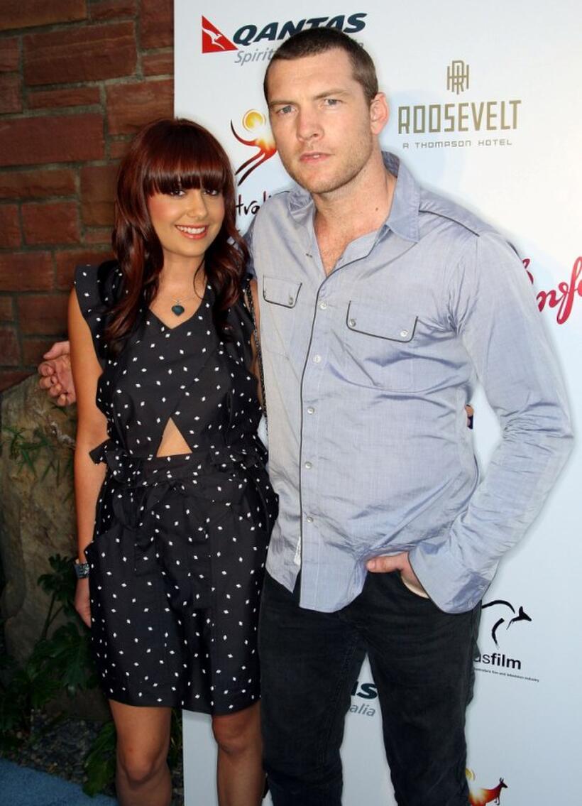 Natalie Mark and Sam Worthington at the Australians In Film's 2009 Breakthrough Awards.