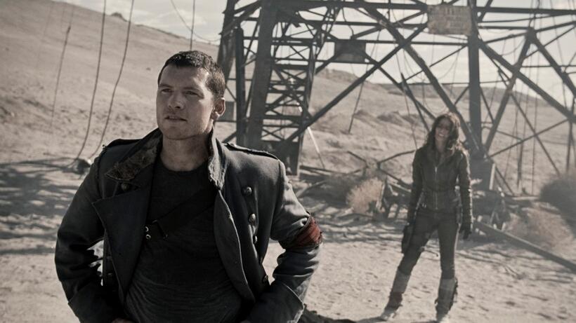Sam Worthington as Marcus Wright and Moon Bloodgood as Blair Williams in "Terminator Salvation."