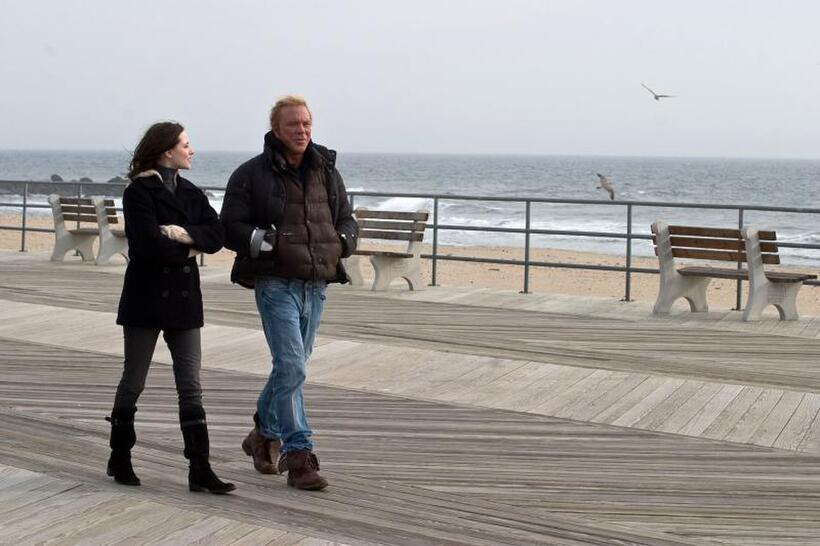 Evan Rachel Wood and Mickey Rourke in "The Wrestler."