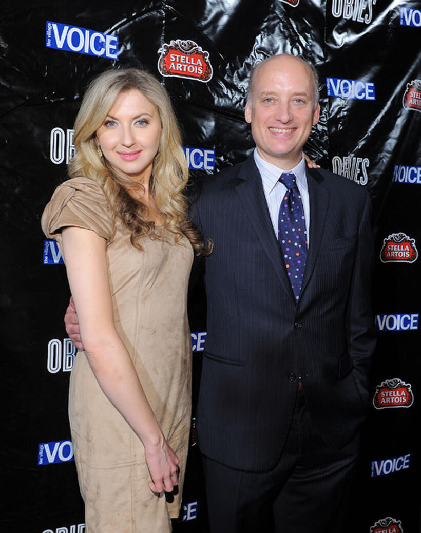 Nina Arianda and Frank Wood at the 56th annual Village Voice Obie Awards in New York.