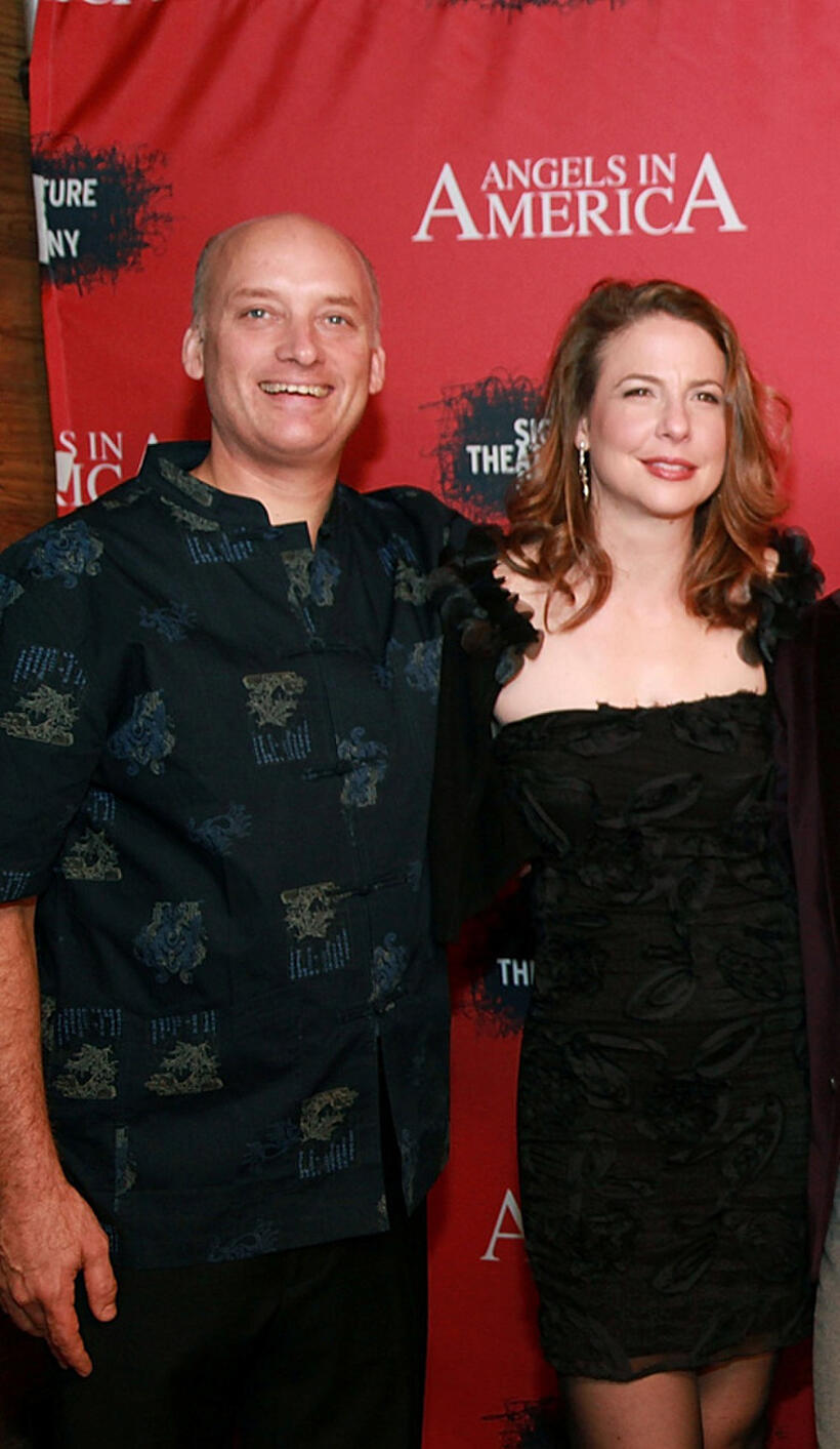 Frank Wood and Robin Weiger at the New York opening night party of "Angels In America: A Gay Fantasia On National Themes."
