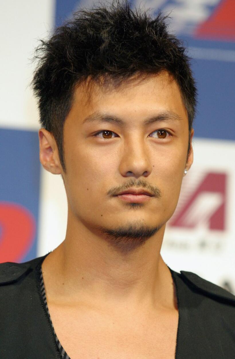 Shawn Yue at the press conference to promote "Initial D."