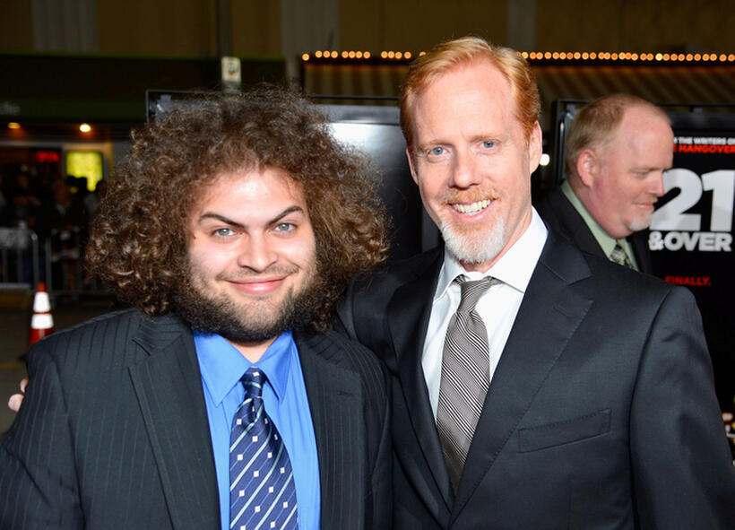 Dustin Ybarra and director Scott Moore at the California premiere of "21 and Over."