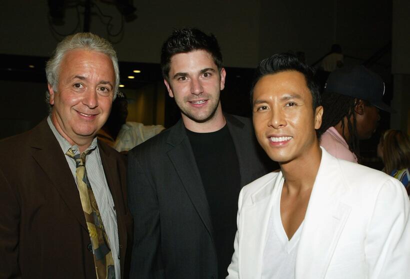 Larry Hausfater, Larry Angrisani and Donnie Yen at the after party of the premiere of "Hero."