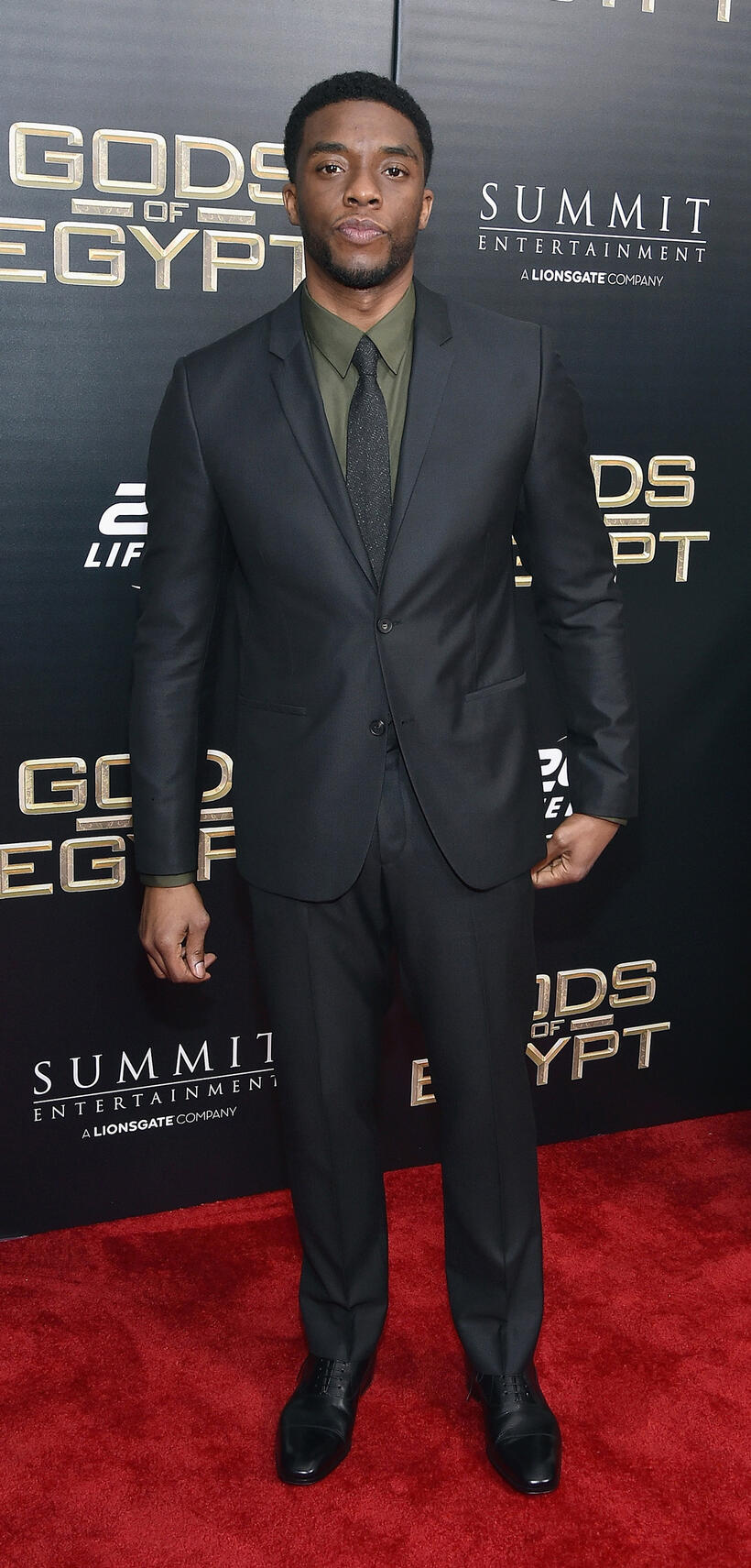 Chadwick Boseman at the New York premiere of "Gods of Egypt."