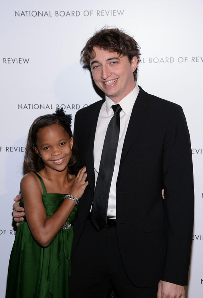 Quvenzhane Wallis and Benh Zeitlin at the 2013 National Board Of Review Awards in New York.