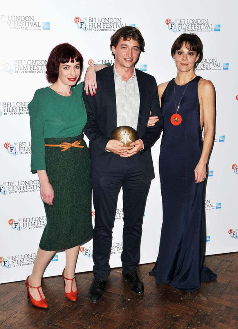 Hannah McGill, Benh Zeitlin and Helen McCrory at the Sutherland Awards during the 56th BFI London Film Festival.