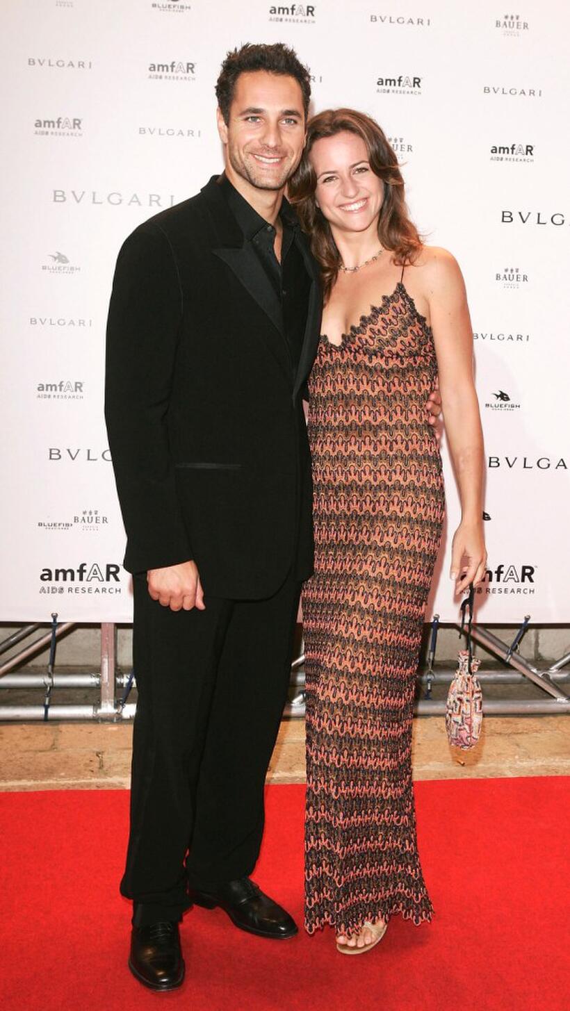Raoul Bova and Chiara Giordano at the "amFAR Venice Benefit Evening" during the 61st Venice Film Festival.