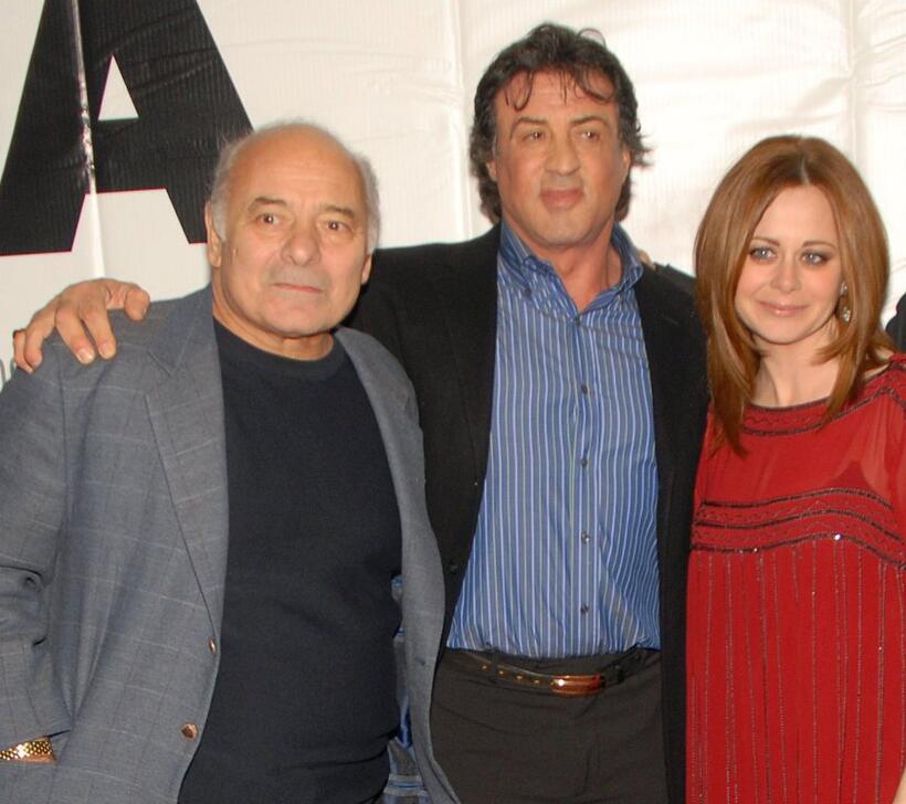 Burt Young, Sylvester Stallone and Geraldine Hughes at the premiere of "Rocky Balboa."