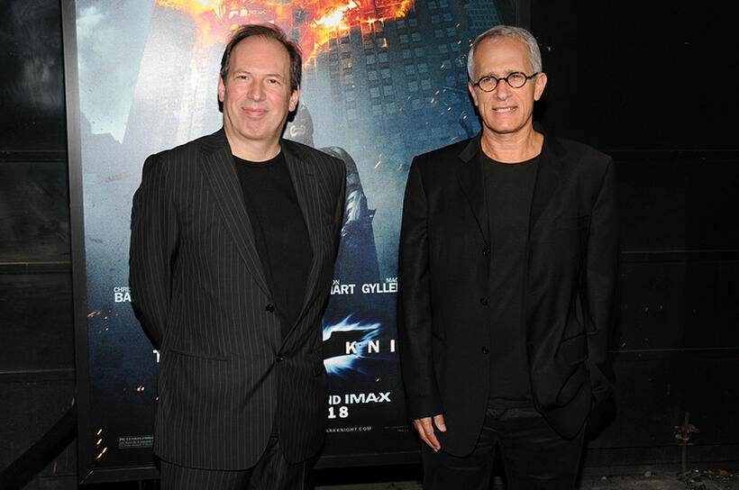 Hans Zimmer and James Newton Howard at the world premiere of "The Dark Knight."