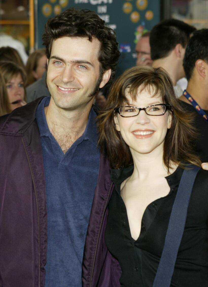 Dweezil Zappa and Lisa Lobe at the premiere of "The Cat in the Hat."