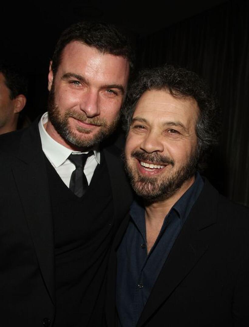 Liev Schreiber and Edward Zwick at the after party of "Defiance."