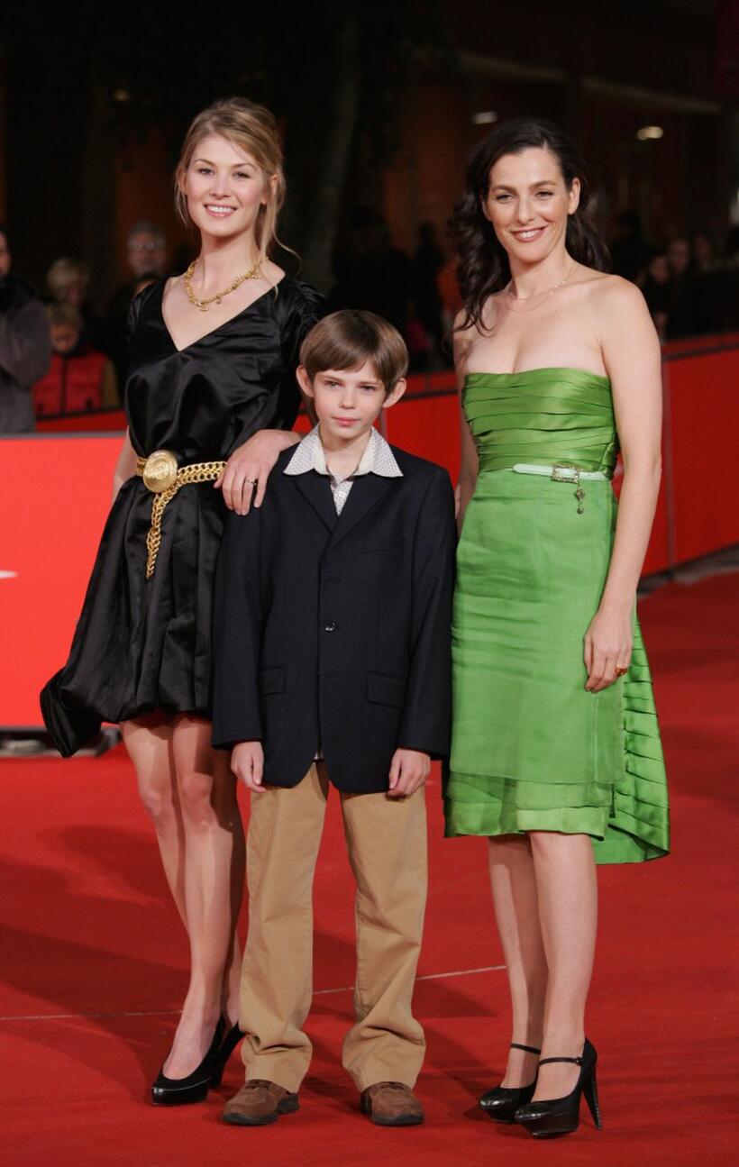 Rosamund Pike, Robbie Kay and Ayelet Zurer at the premiere of "Fugitive Pieces" during the 2nd Rome Film Festival.