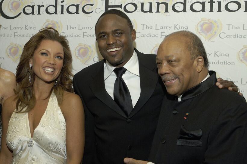 Vanessa Williams, Wayne Brady and Quincy Jones at the Larry King Cardiac Foundation's annual "An Evening with Larry King and Friends" fundraising gala dinner.